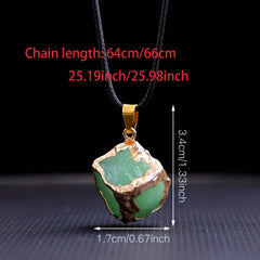 Stained Glass Square Necklace Crystals Meditation Reiki Energy Pendant