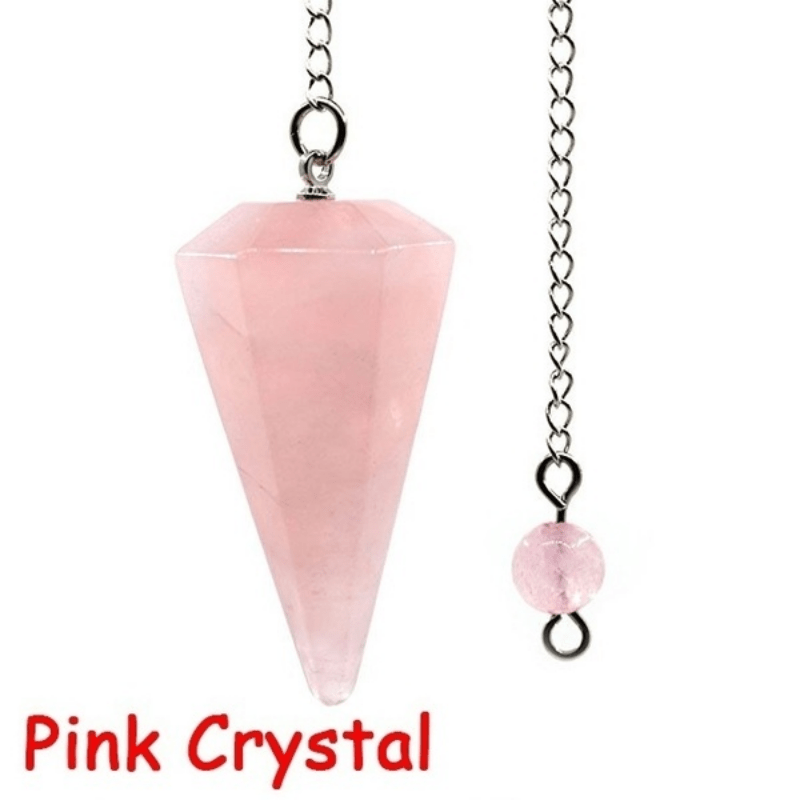 Hexagonal Healing Crystal Pendant Pendulum Natural Stone Quartz Gemstone Pointed