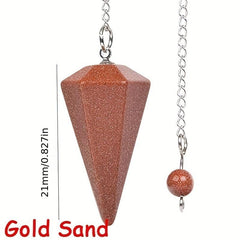 Hexagonal Healing Crystal Pendant Pendulum Natural Stone Quartz Gemstone Pointed