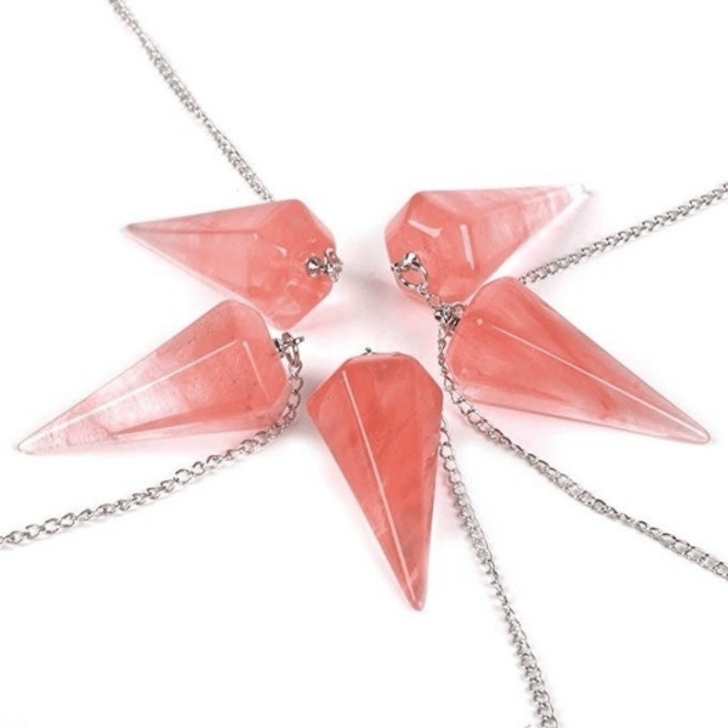Hexagonal Healing Crystal Pendant Pendulum Natural Stone Quartz Gemstone Pointed