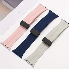 Soft Silicone Watch Band Compatible 38 40 41mm Quick Release Magnetic Strap