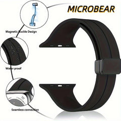 Soft Silicone Watch Band Compatible 38 40 41mm Quick Release Magnetic Strap