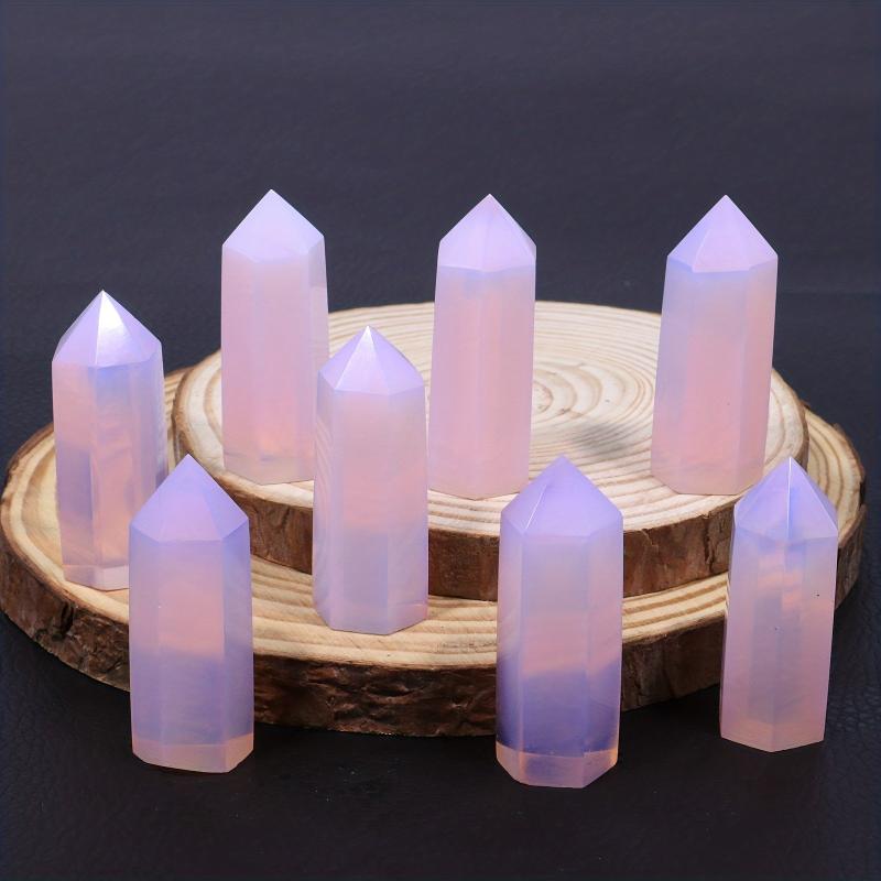 Pink Opal Crystal Tower Obelisk Mineral Specimen for Home Decor Office