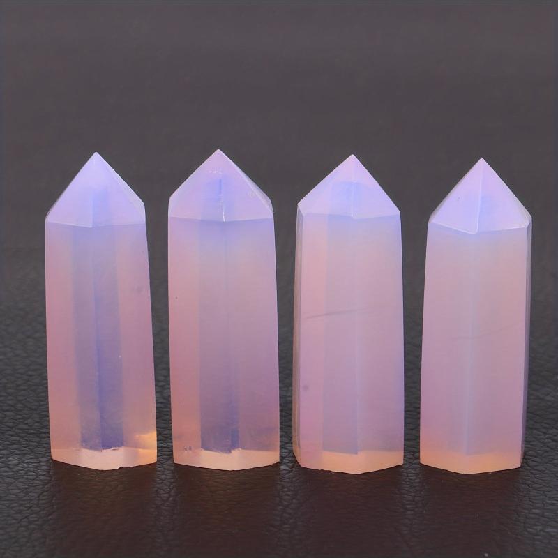 Pink Opal Crystal Tower Obelisk Mineral Specimen for Home Decor Office