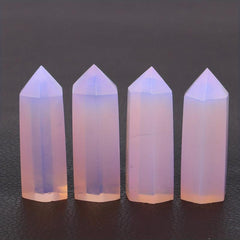 Pink Opal Crystal Tower Obelisk Mineral Specimen for Home Decor Office