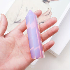 Pink Opal Crystal Tower Obelisk Mineral Specimen for Home Decor Office