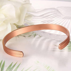 Copper Magnetic Bangle Cuff Bracelet 3500 Gauss Adjustable for Women and Men