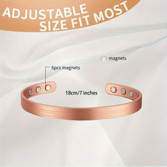 Copper Magnetic Bangle Cuff Bracelet 3500 Gauss Adjustable for Women and Men