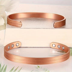 Copper Magnetic Bangle Cuff Bracelet 3500 Gauss Adjustable for Women and Men