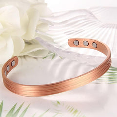 Copper Magnetic Bangle Cuff Bracelet 3500 Gauss Adjustable for Women and Men