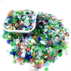 100g 200g Natural Cat's Eye Stone Crystal Chips Polished Stones