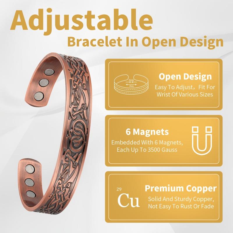 Magnetic Bracelets Lymphatic Drainage Copper Bracelet For Men