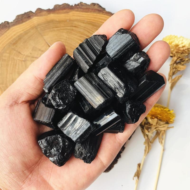 2oz 5oz Natural Tourmaline Raw Stone for Healing Home Decor & Aquarium