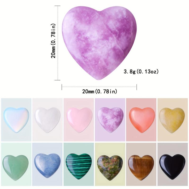 1pc Heart Shaped Crystals Set Love Gemstones With Introduction And Greeting Card