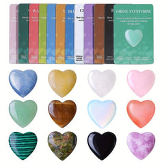 1pc Heart Shaped Crystals Set Love Gemstones With Introduction And Greeting Card