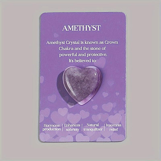 1pc Heart Shaped Crystals Set Love Gemstones With Introduction And Greeting Card