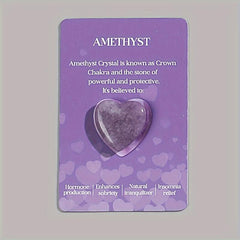1pc Heart Shaped Crystals Set Love Gemstones With Introduction And Greeting Card