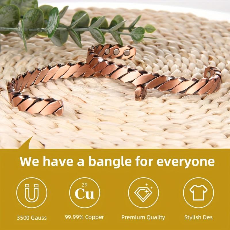 Copper Magnetic Bracelet for Women - Copper Cuff Bangle