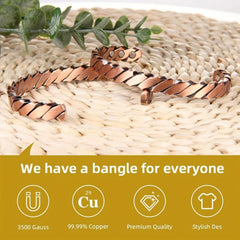 Copper Magnetic Bracelet for Women - Copper Cuff Bangle