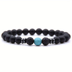 Frosted Stone Stretch Bead Bracelet Energy Yoga Meditation Bangle