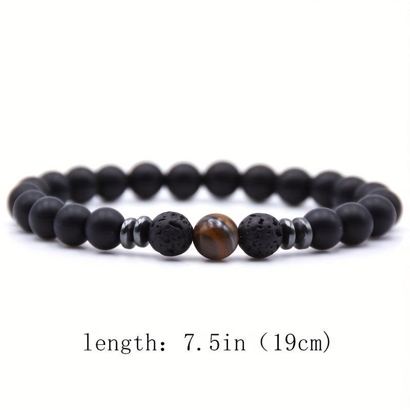 Frosted Stone Stretch Bead Bracelet Energy Yoga Meditation Bangle