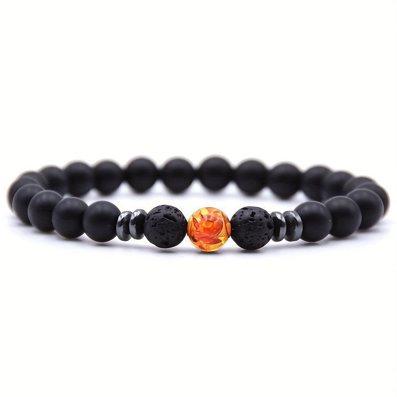 Frosted Stone Stretch Bead Bracelet Energy Yoga Meditation Bangle