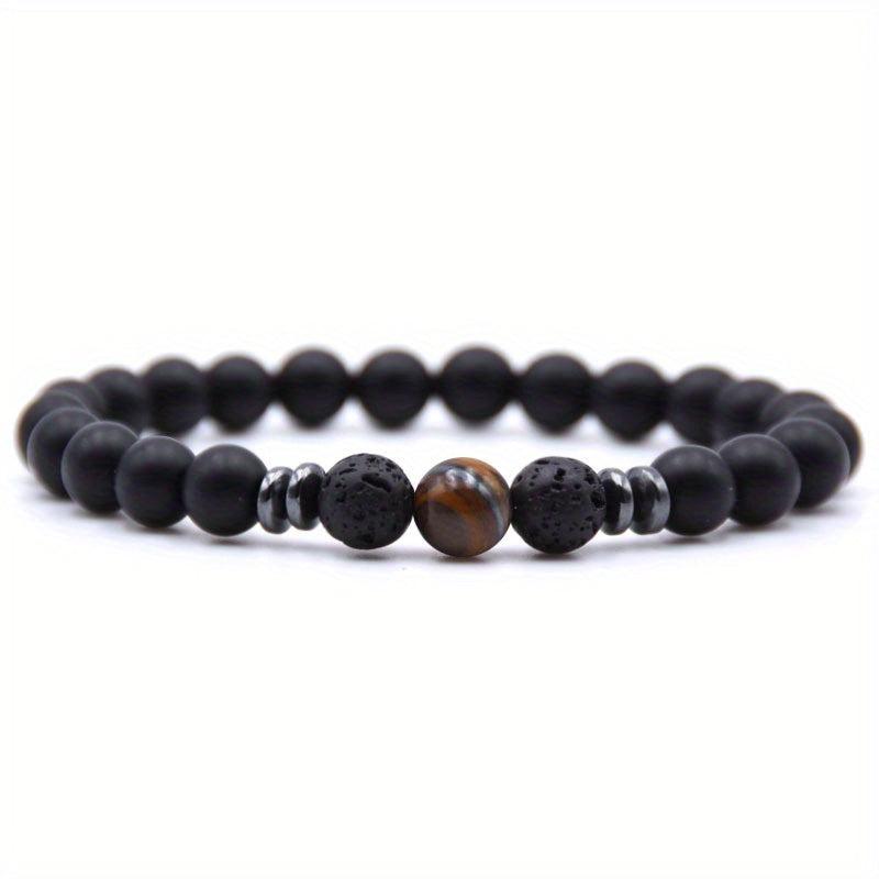 Frosted Stone Stretch Bead Bracelet Energy Yoga Meditation Bangle