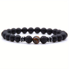 Frosted Stone Stretch Bead Bracelet Energy Yoga Meditation Bangle