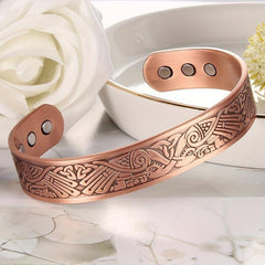 Magnetic Copper Bracelet Cuff for Men with Pure Copper Bangle