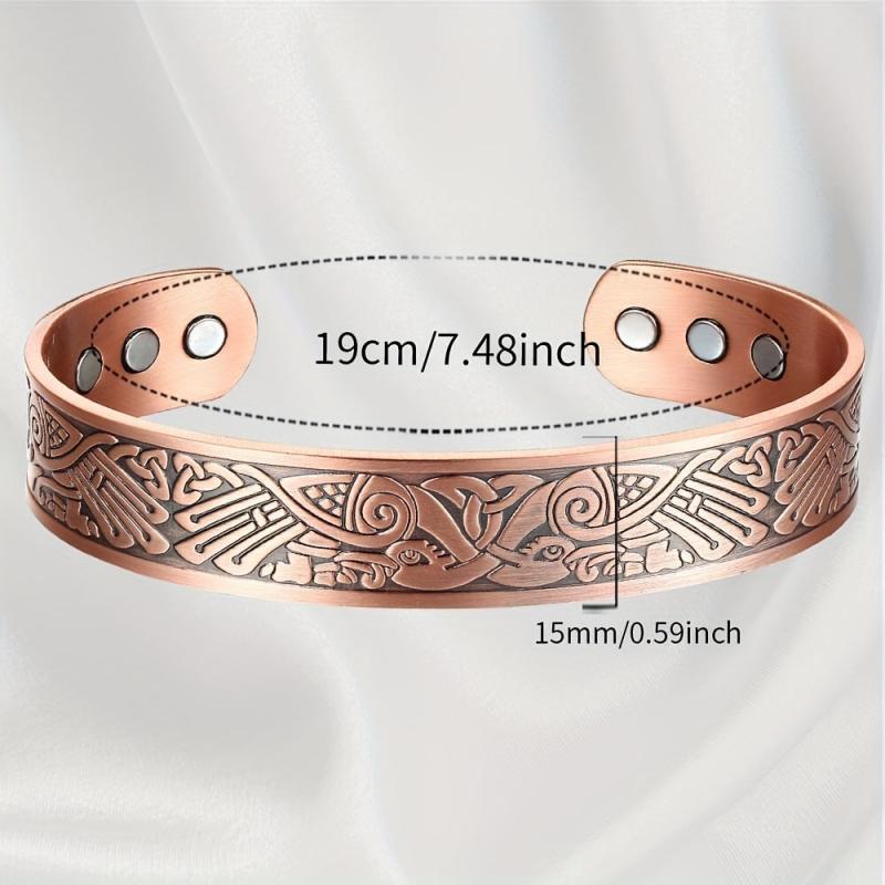Magnetic Copper Bracelet Cuff for Men with Pure Copper Bangle
