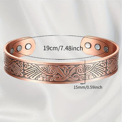 Magnetic Copper Bracelet Cuff for Men with Pure Copper Bangle