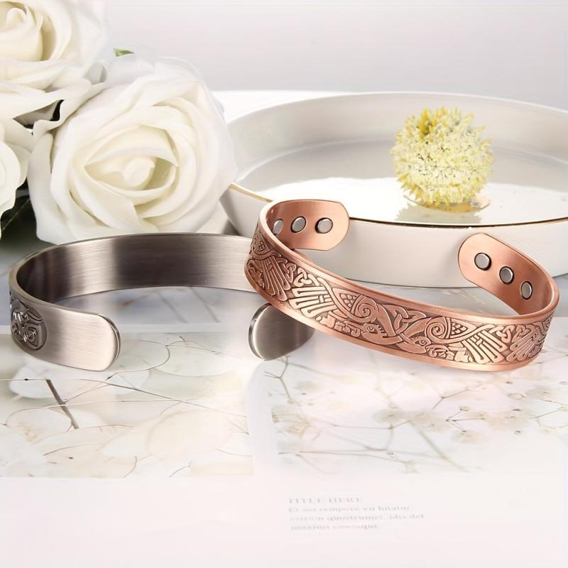 Magnetic Copper Bracelet Cuff for Men with Pure Copper Bangle