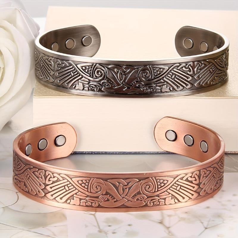 Magnetic Copper Bracelet Cuff for Men with Pure Copper Bangle