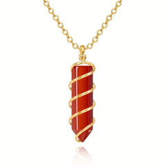 Rose Quartz Hexagonal Stone Pendant Necklace