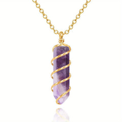 Rose Quartz Hexagonal Stone Pendant Necklace