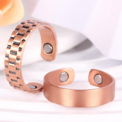 Adjustable Magnetic Copper Rings for Men Women, 2pcs Set