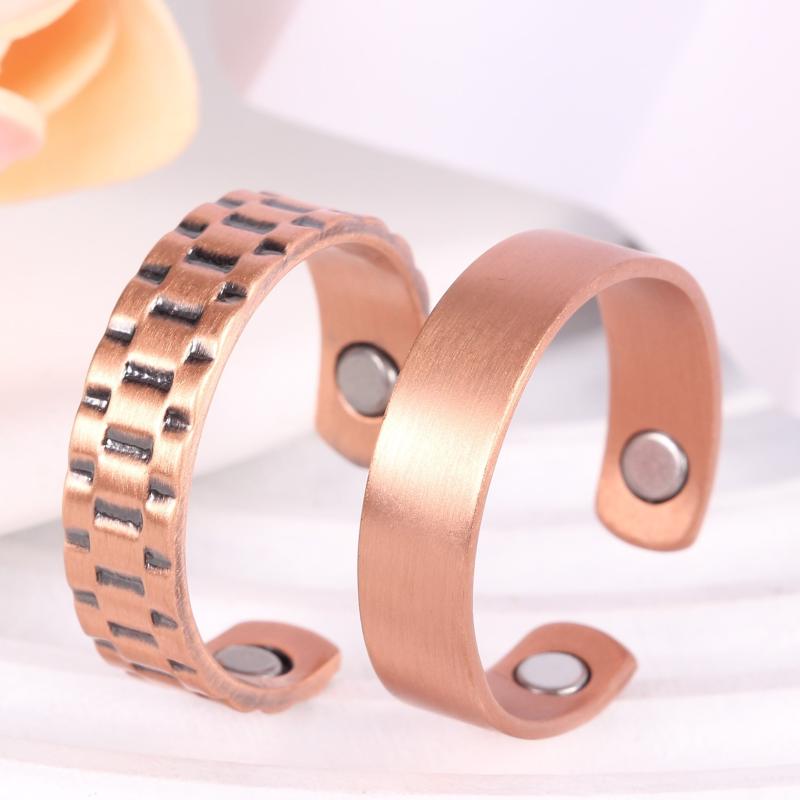 Adjustable Magnetic Copper Rings for Men Women, 2pcs Set