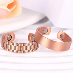 Adjustable Magnetic Copper Rings for Men Women, 2pcs Set