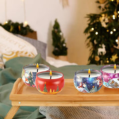 12pcs Christmas Scented Candles Set Soy Wax Aromatherapy Gift
