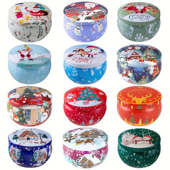 12pcs Christmas Scented Candles Set Soy Wax Aromatherapy Gift