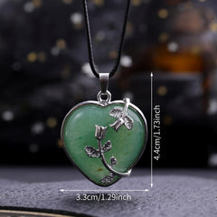 Natural Stone Pendant Tulip Love Healing Crystal Necklace DIY Jewelry