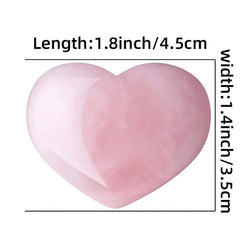 45mm Rose Quartz Heart Pink Crystals for Reiki Meditation Chakra Balancing