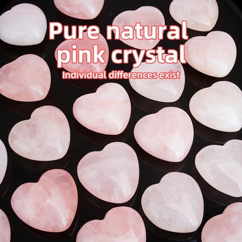 45mm Rose Quartz Heart Pink Crystals for Reiki Meditation Chakra Balancing