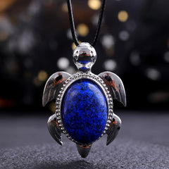 1PC Natural Stone Pendant Turtle Healing Crystal Necklace DIY Decoration Jewelry