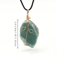 Irregular Stone Pendant Amethyst Green Chakra Energy Gift