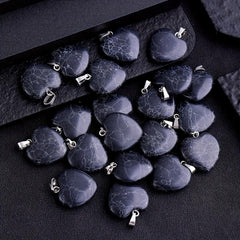 Natural Stone Turquoise Heart Necklace Earrings Pendant Set DIY Accessories