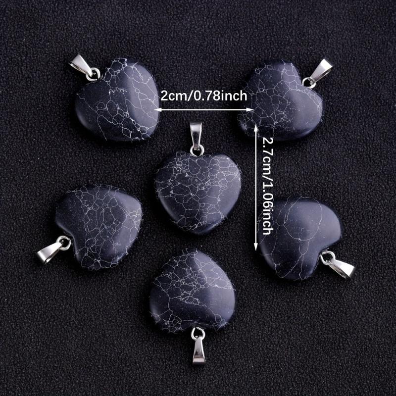 Natural Stone Turquoise Heart Necklace Earrings Pendant Set DIY Accessories