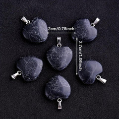 Natural Stone Turquoise Heart Necklace Earrings Pendant Set DIY Accessories