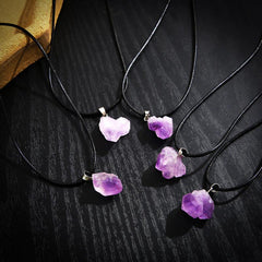5pcs Natural Crystal Amethyst Round Bead Lucky Necklace Energy Bracelet