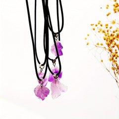 5pcs Natural Crystal Amethyst Round Bead Lucky Necklace Energy Bracelet